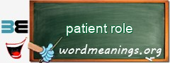 WordMeaning blackboard for patient role